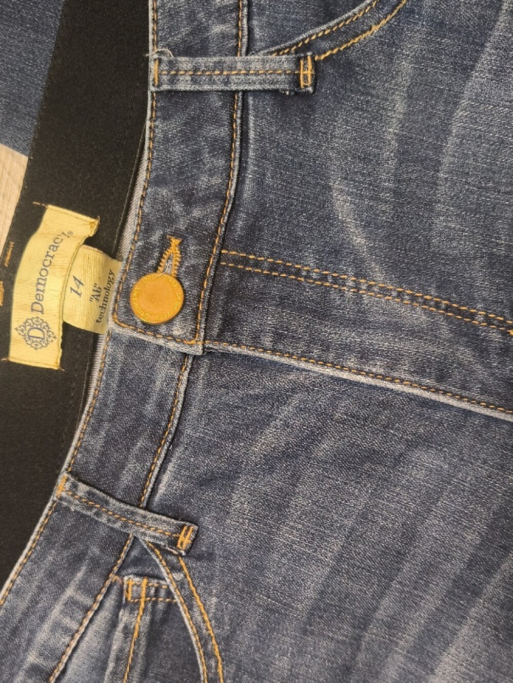 S1202 Skinny Fit Mid Rise Freyed Hem w/24.5" Inseam👖Women's Size 14 Jeans - Picture 5 of 7